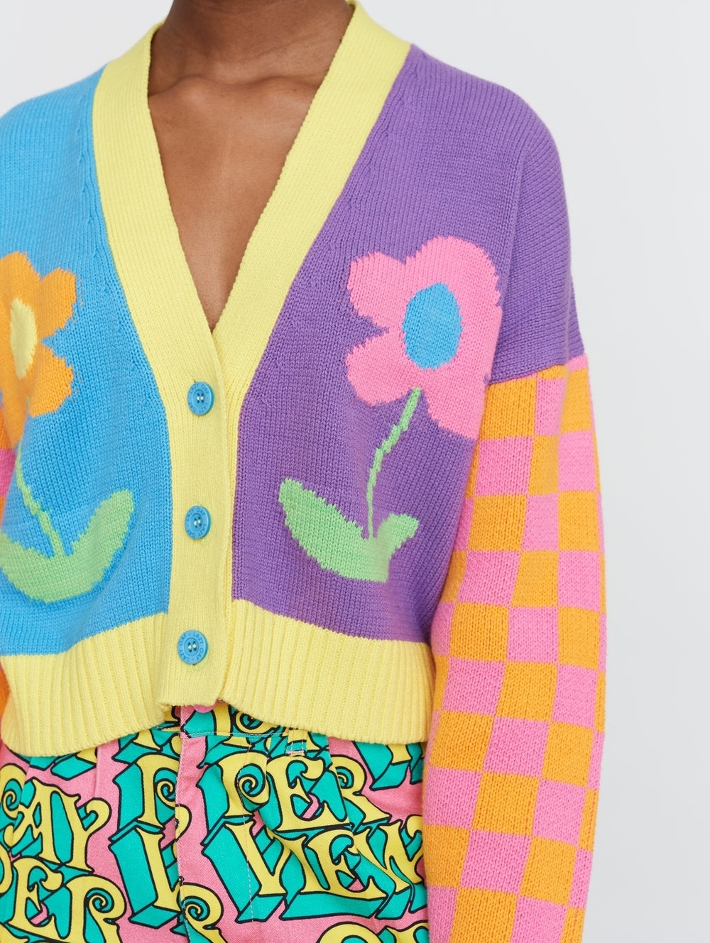 Lazy Oaf Flower Garden Crop Cardigan Sweater - Picture 2 of 6